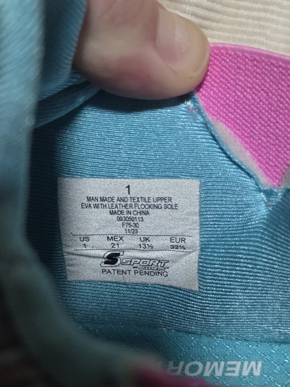 Skechers Girls' Iridescent Pink, Gray & Teal Slip-On Sneakers